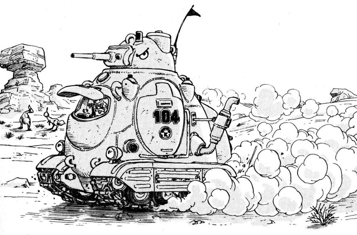 Glorious tankman coloring page