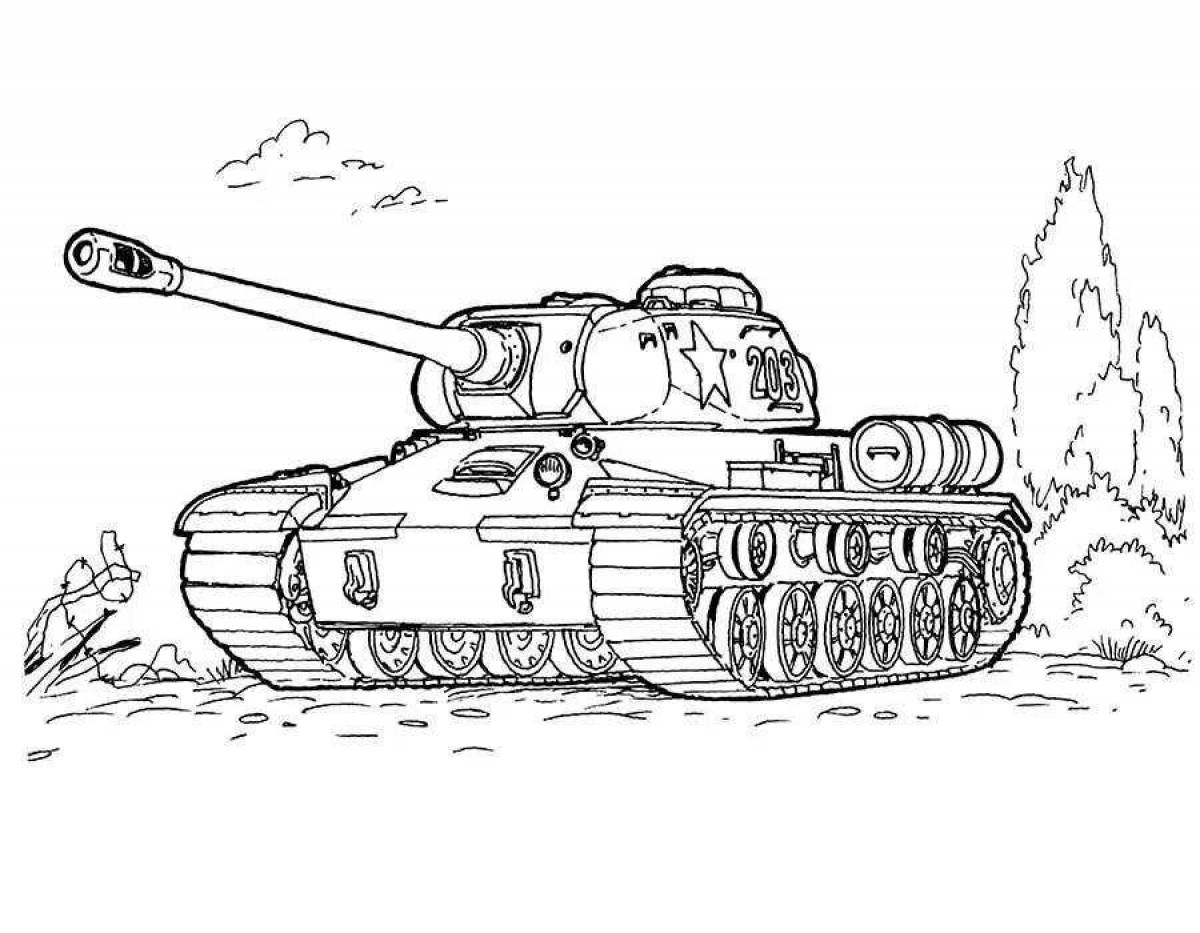 Coloring page charming tanker