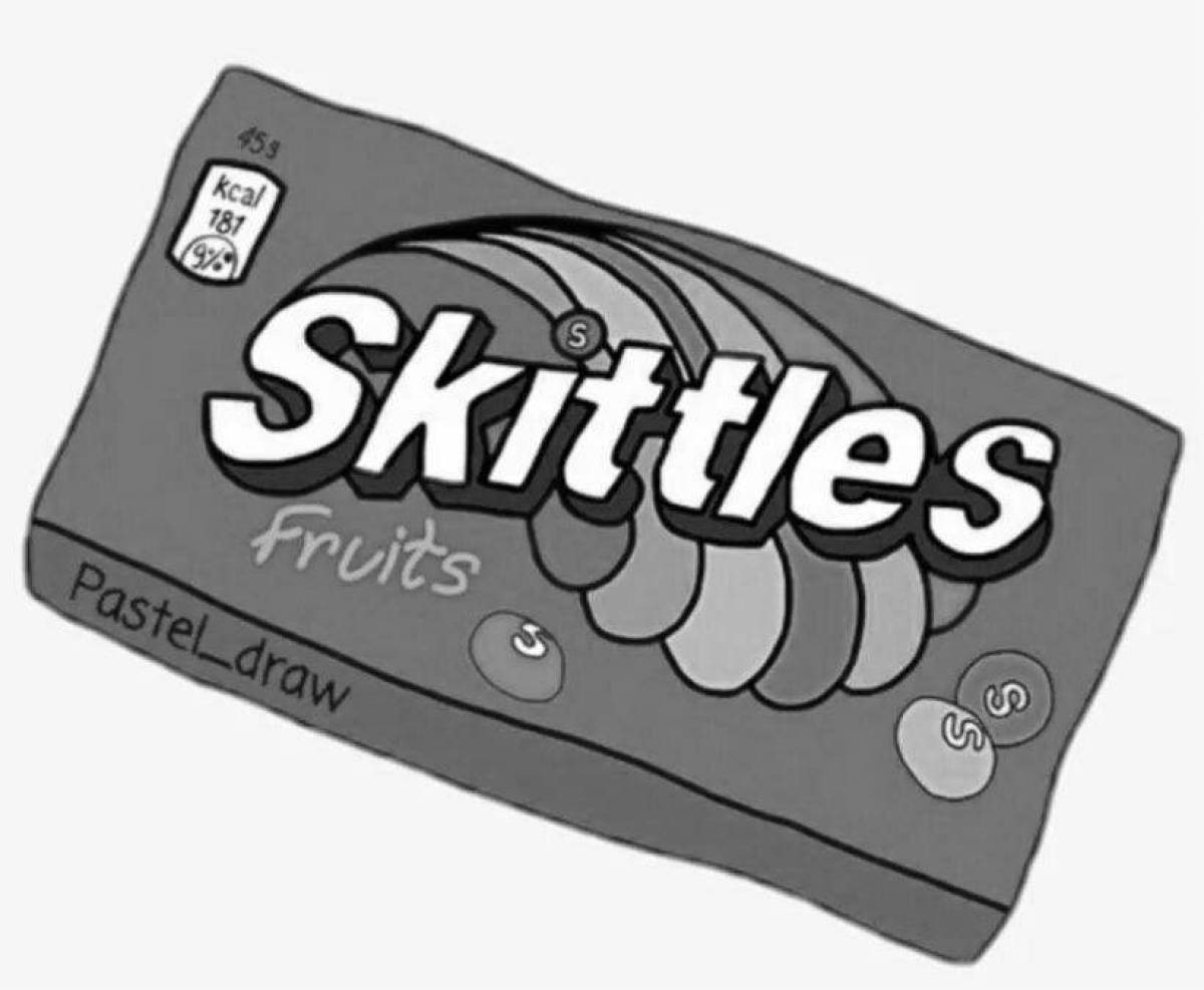 Attractive coloring pages for skittles