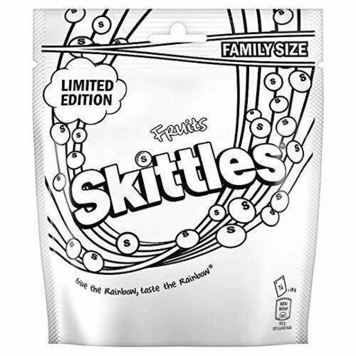 Irresistible coloring pages for skittles