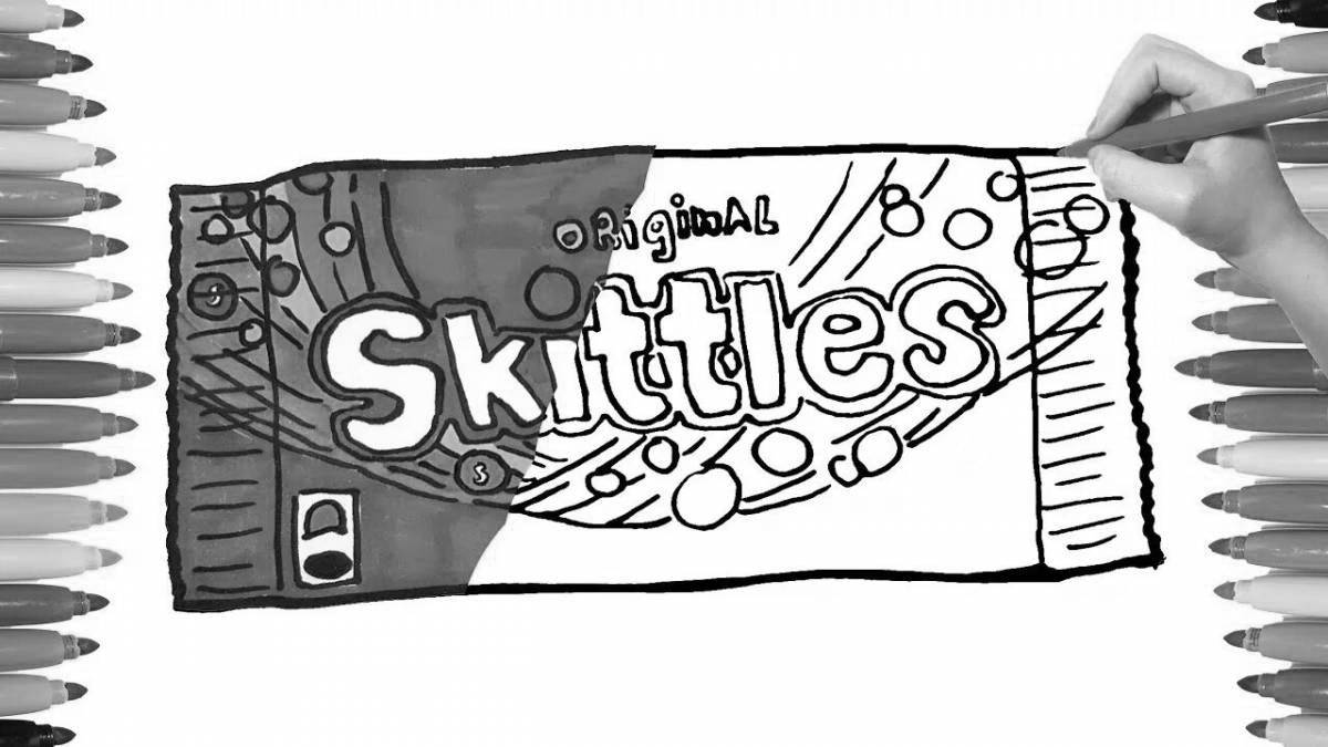 Exciting skittles coloring pages