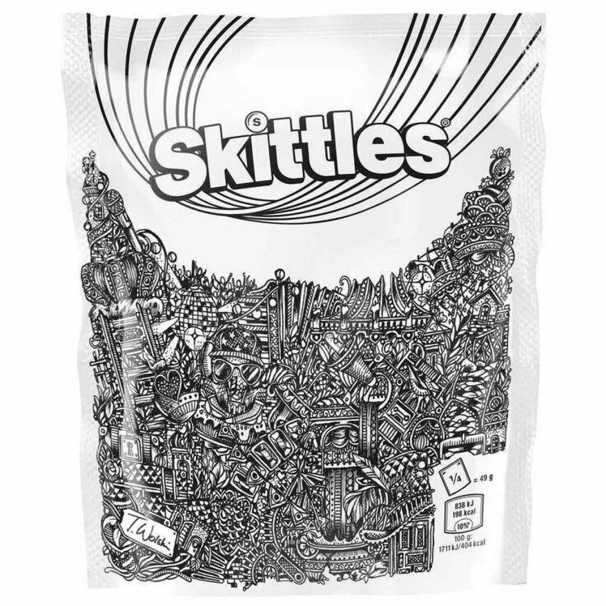 Enchanting skittles coloring pages