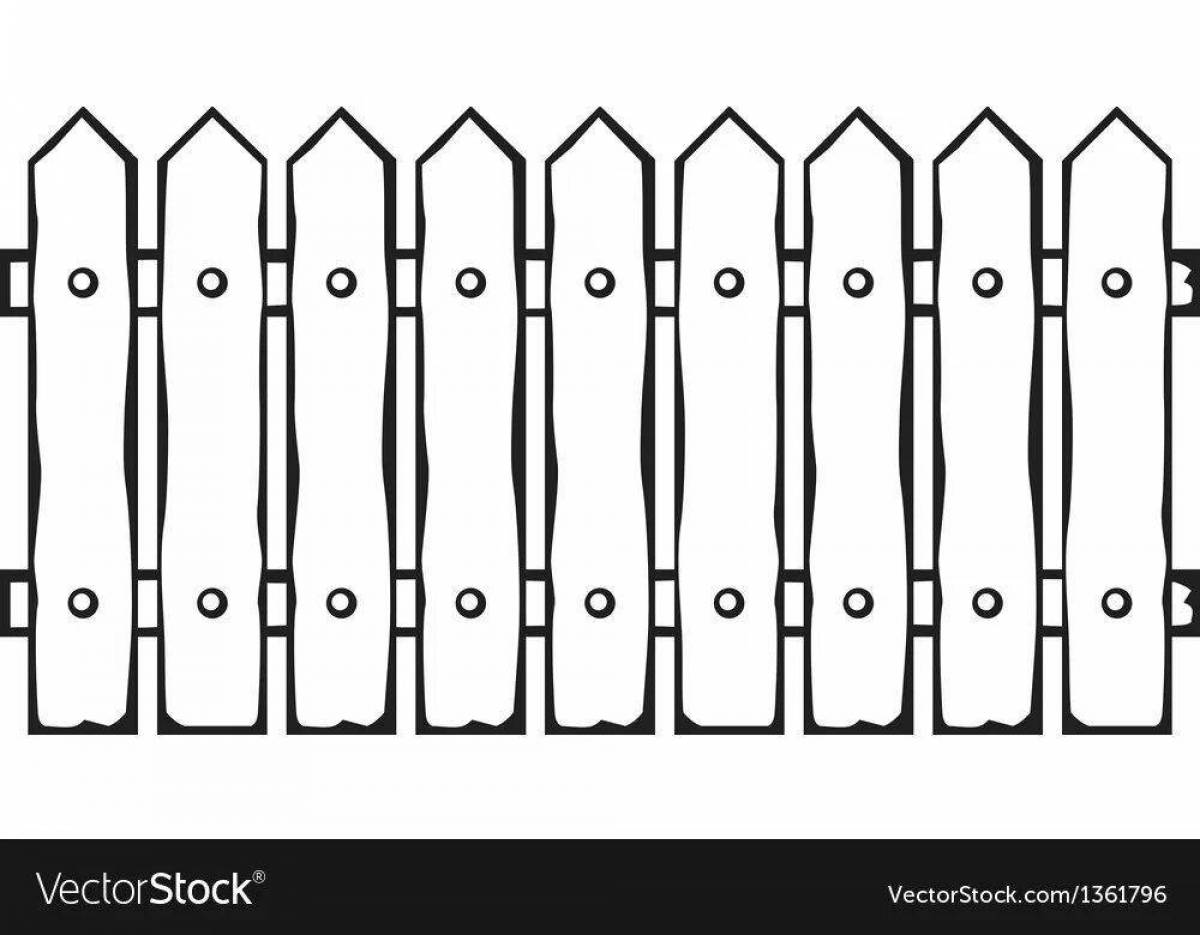 Adorable fence coloring page