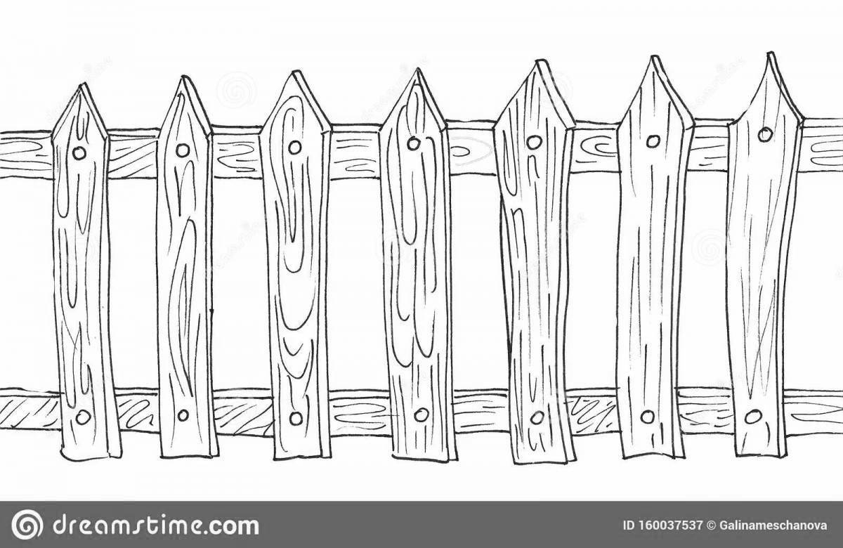 Fairy fence coloring page