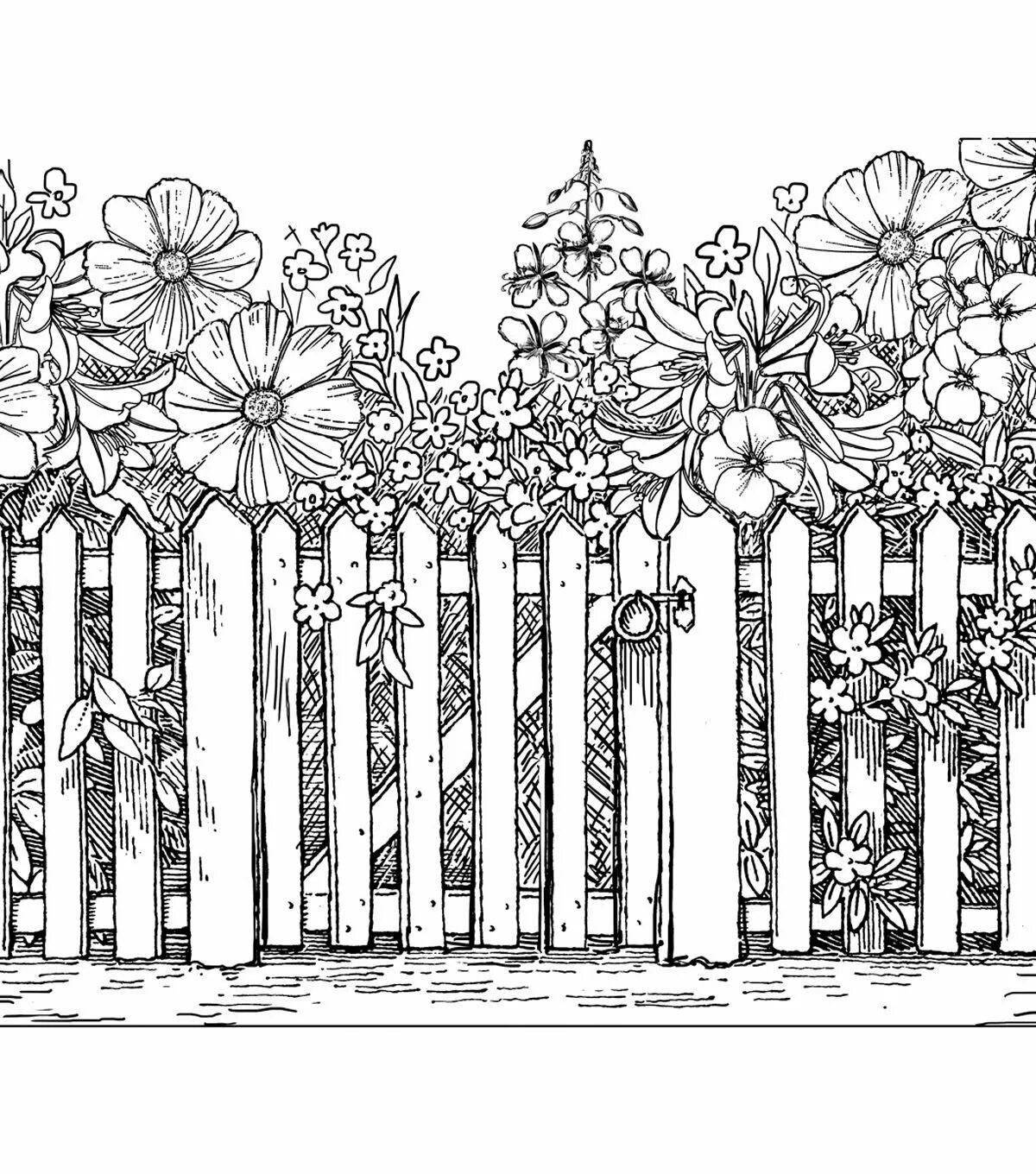Раскраска заманчивый забор