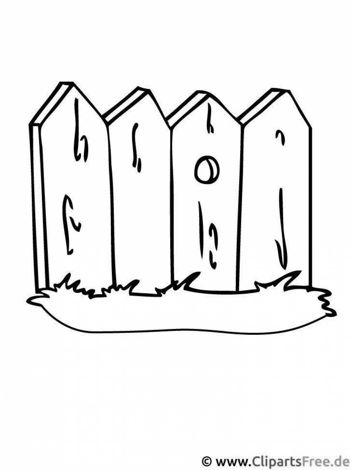 Glitter fence coloring page