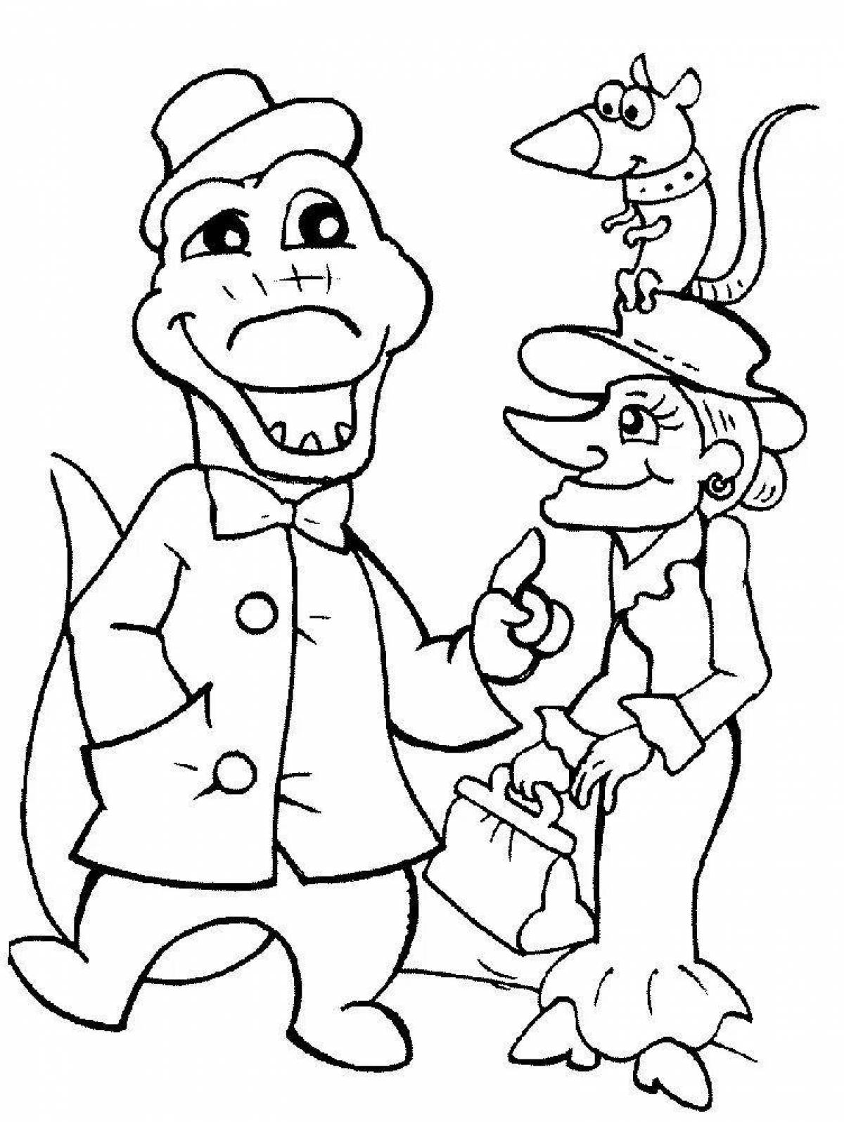 Colorful genie coloring page