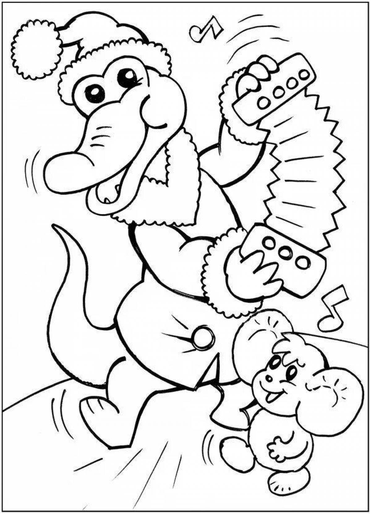 Glitter genie coloring page