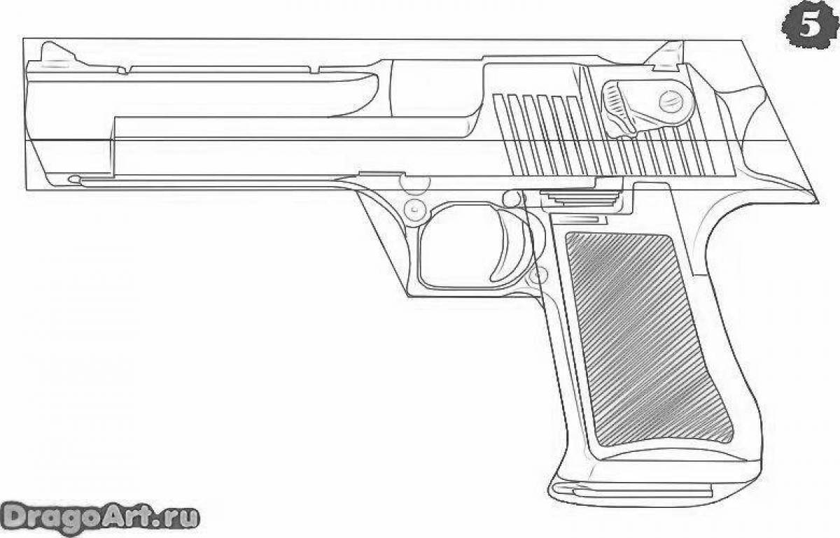 Animated deagle coloring page