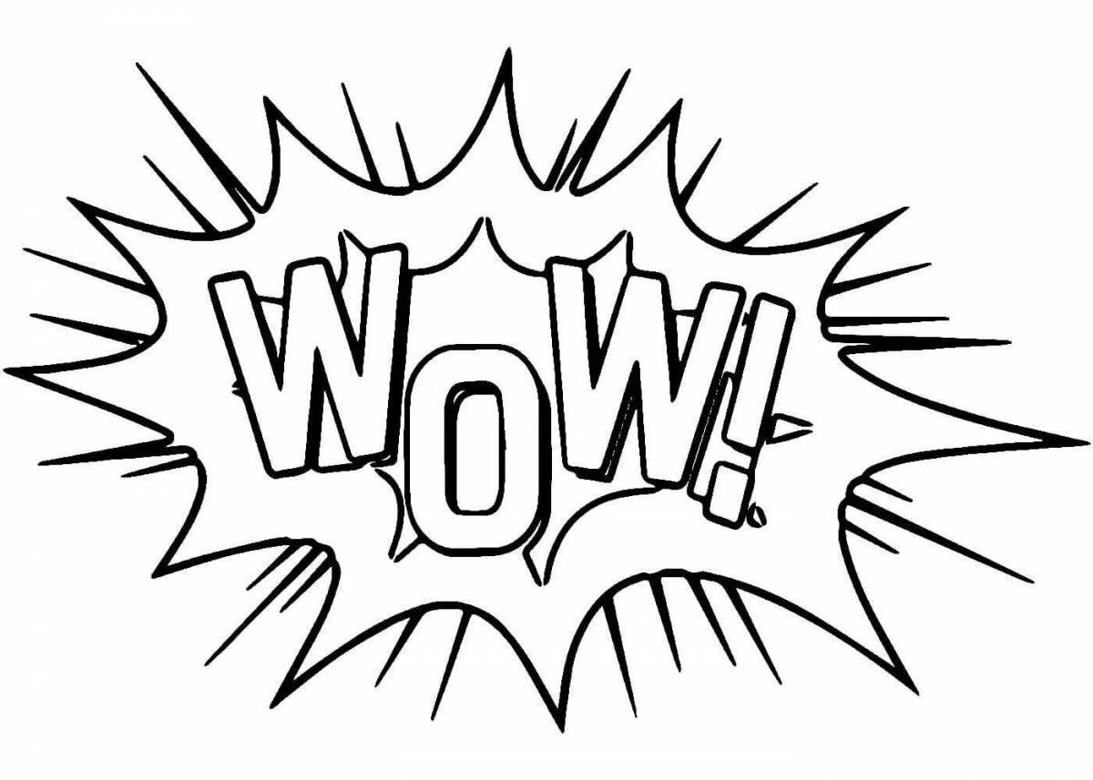 Glowing coloring book with inscription