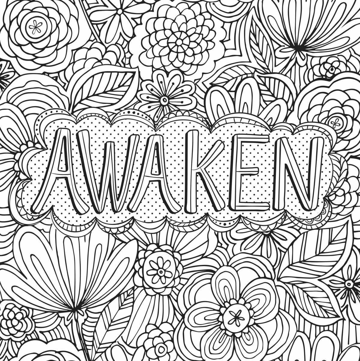 Elegant coloring page with caption
