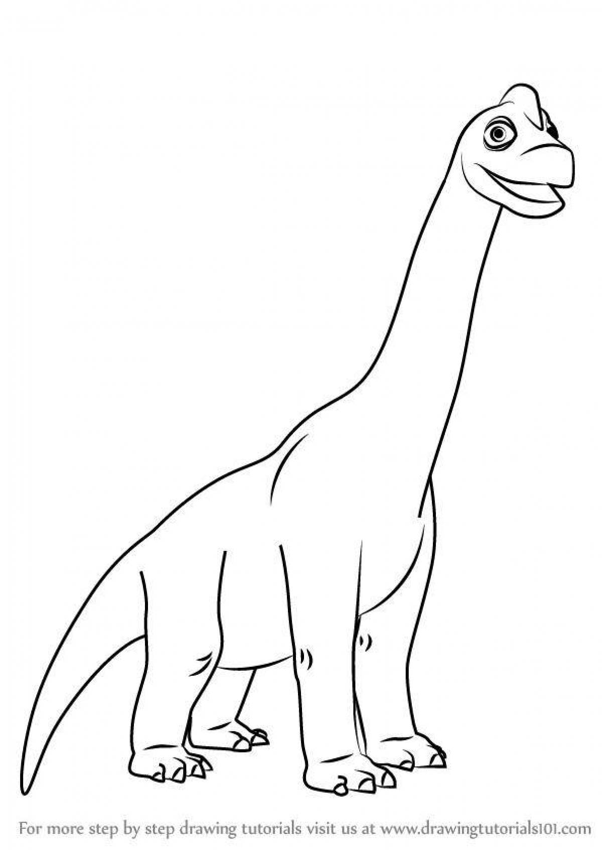 Раскраска великолепный брахиозавр