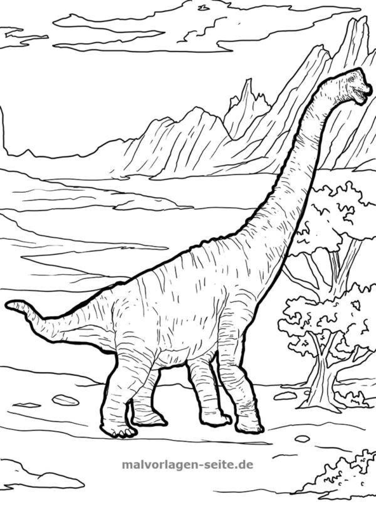 Изысканная раскраска брахиозавра