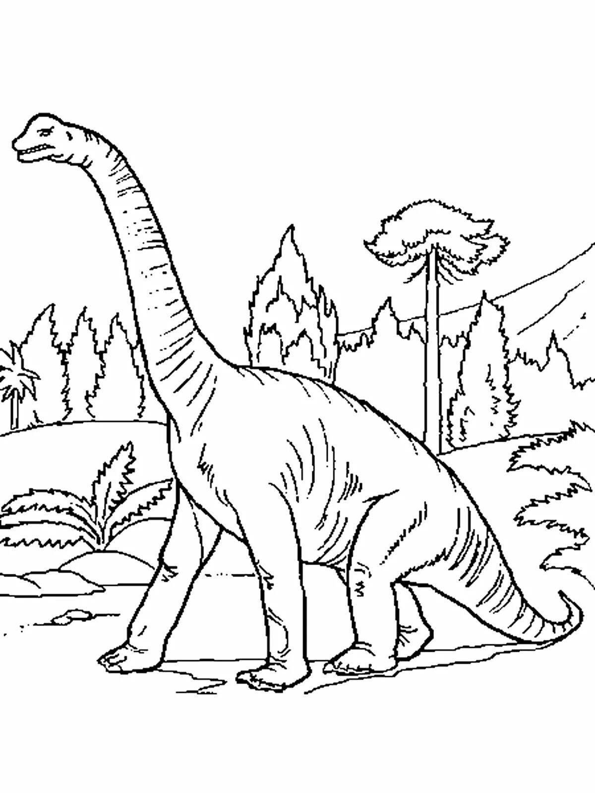 Раскраска очаровательный брахиозавр