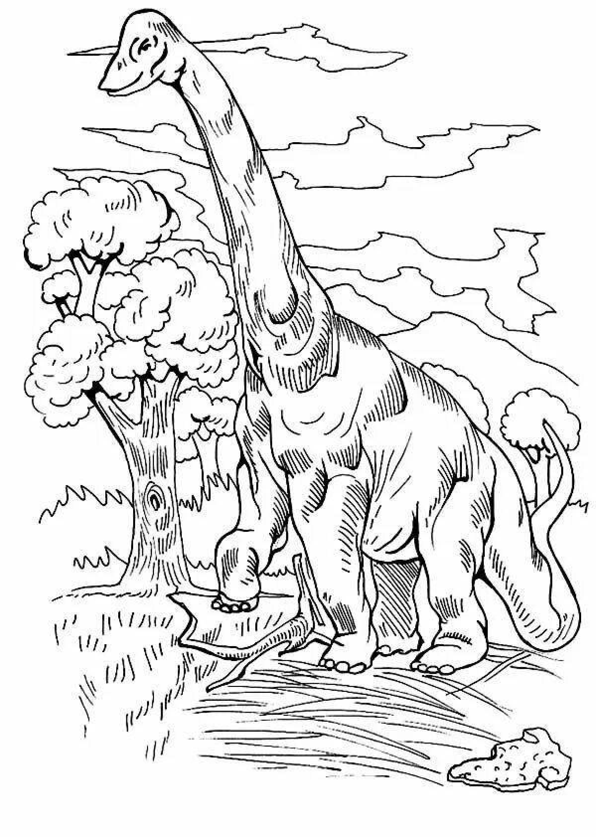 Раскраска сказочный брахиозавр