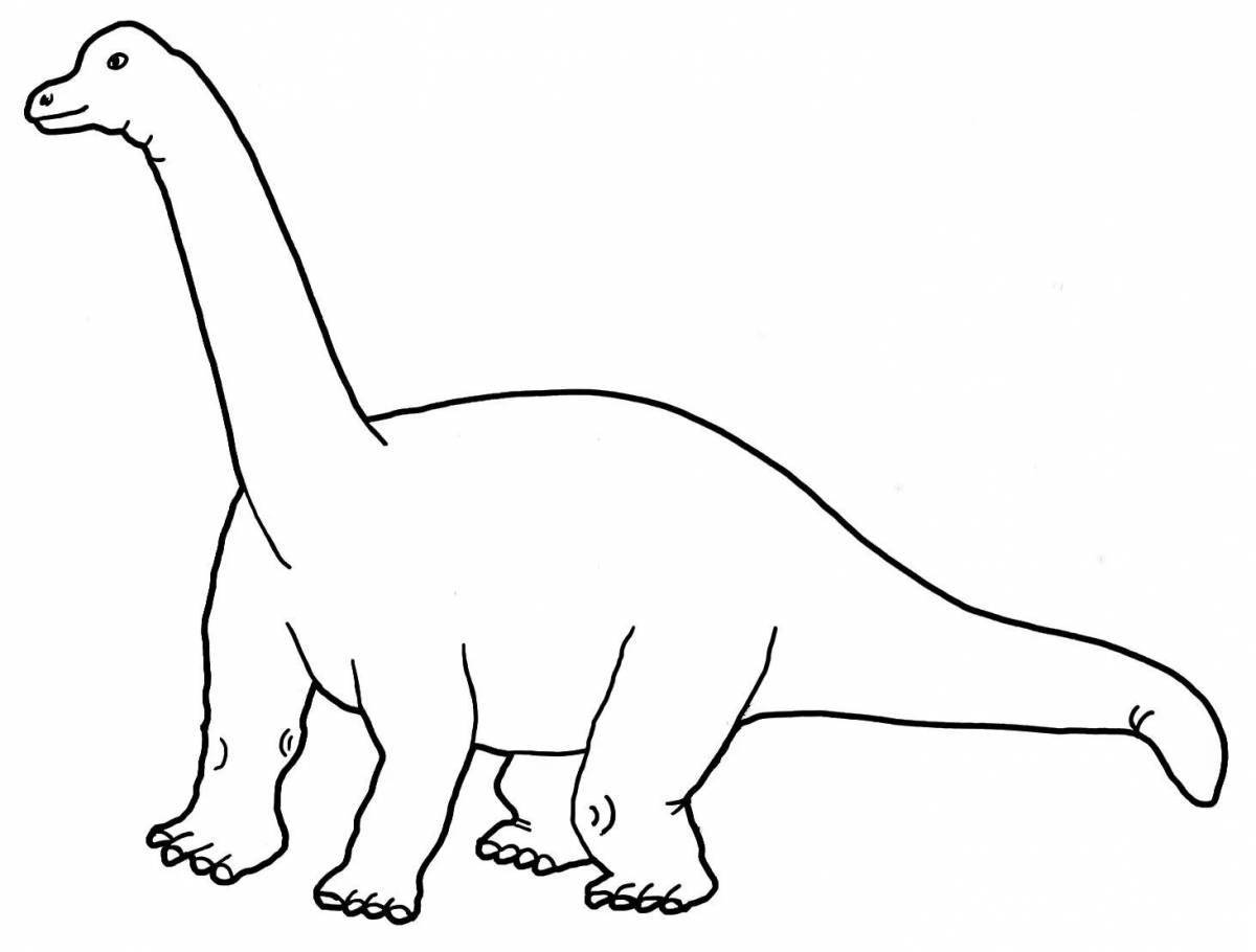 Милая раскраска брахиозавр