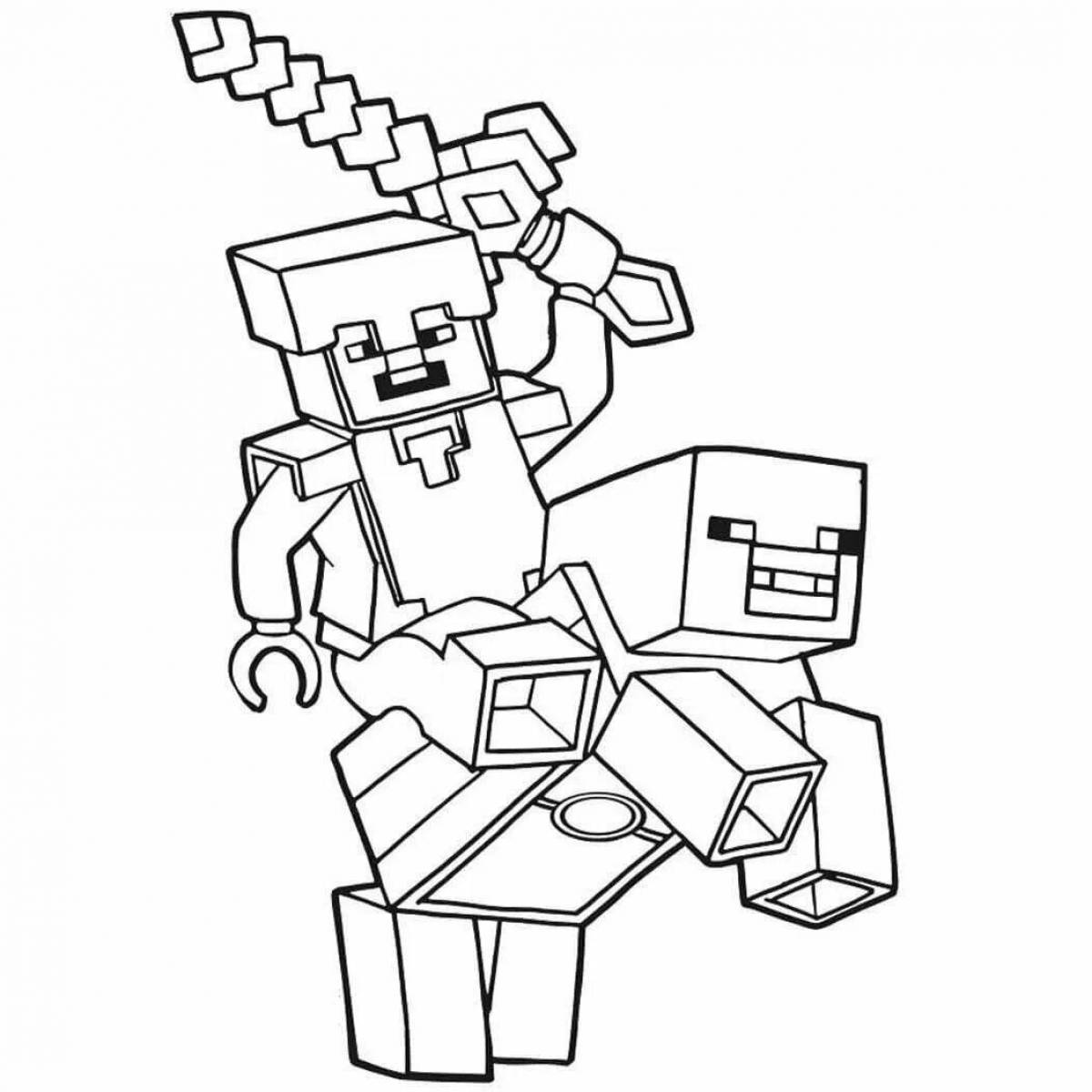 Color-bright tumka minecraft coloring