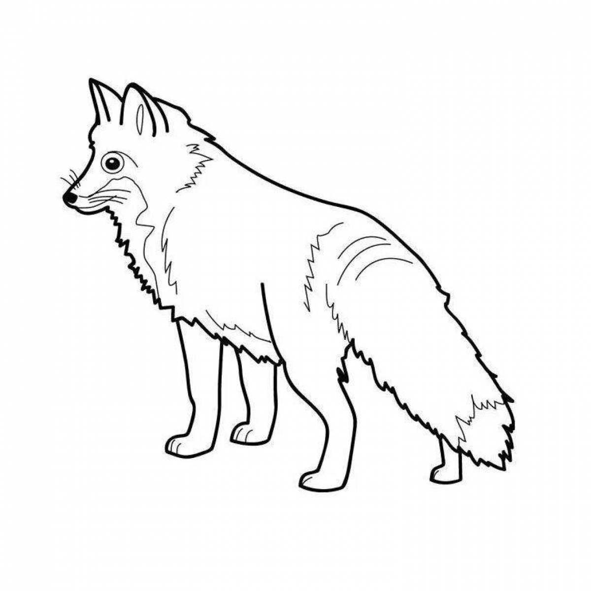 Humorous coloring fox picture