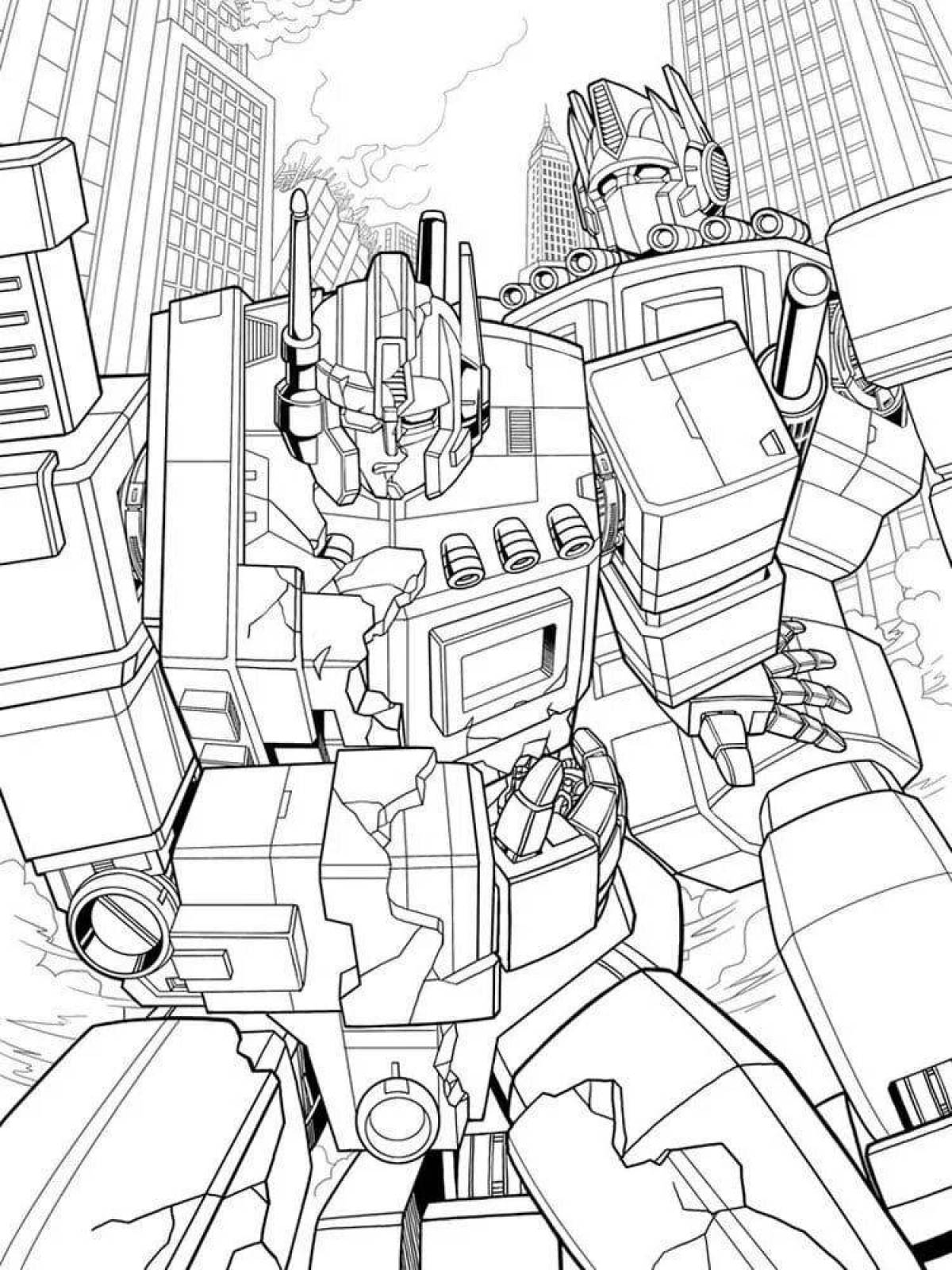 Majestic transformers prime coloring page