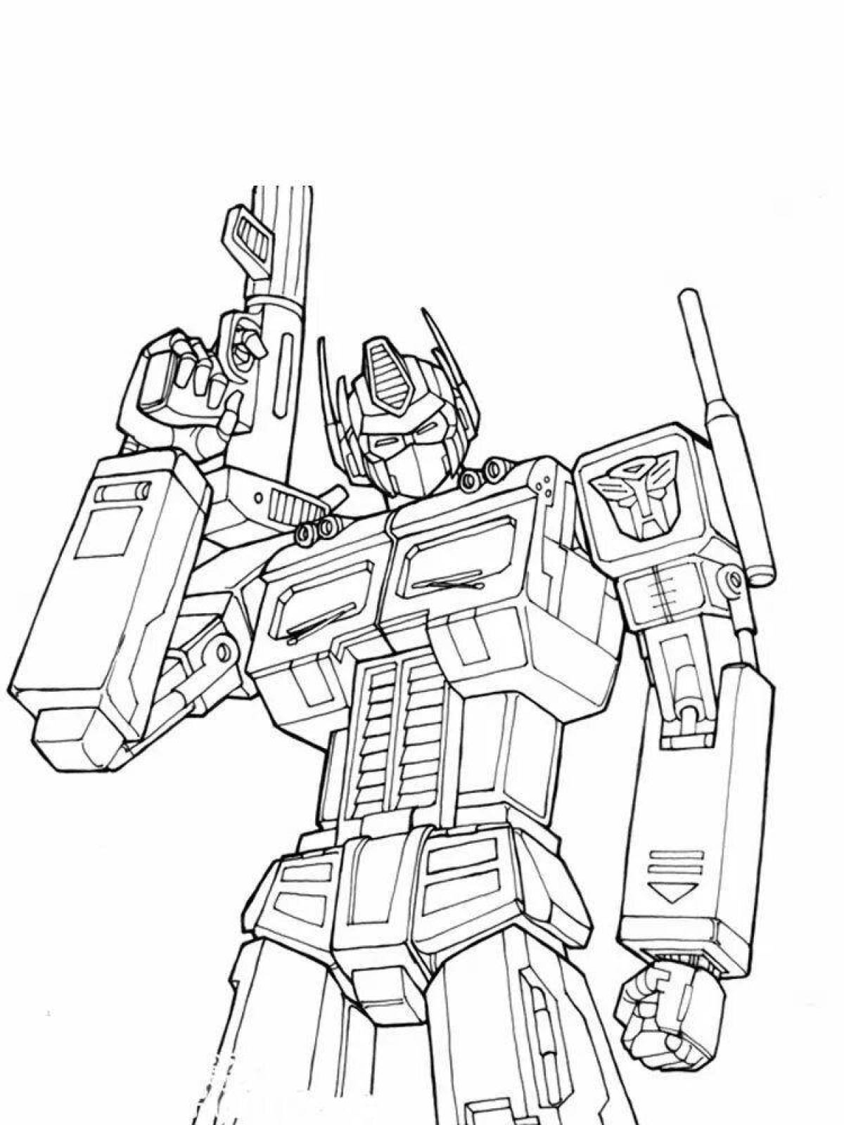 Colorful painted transformers prime coloring page