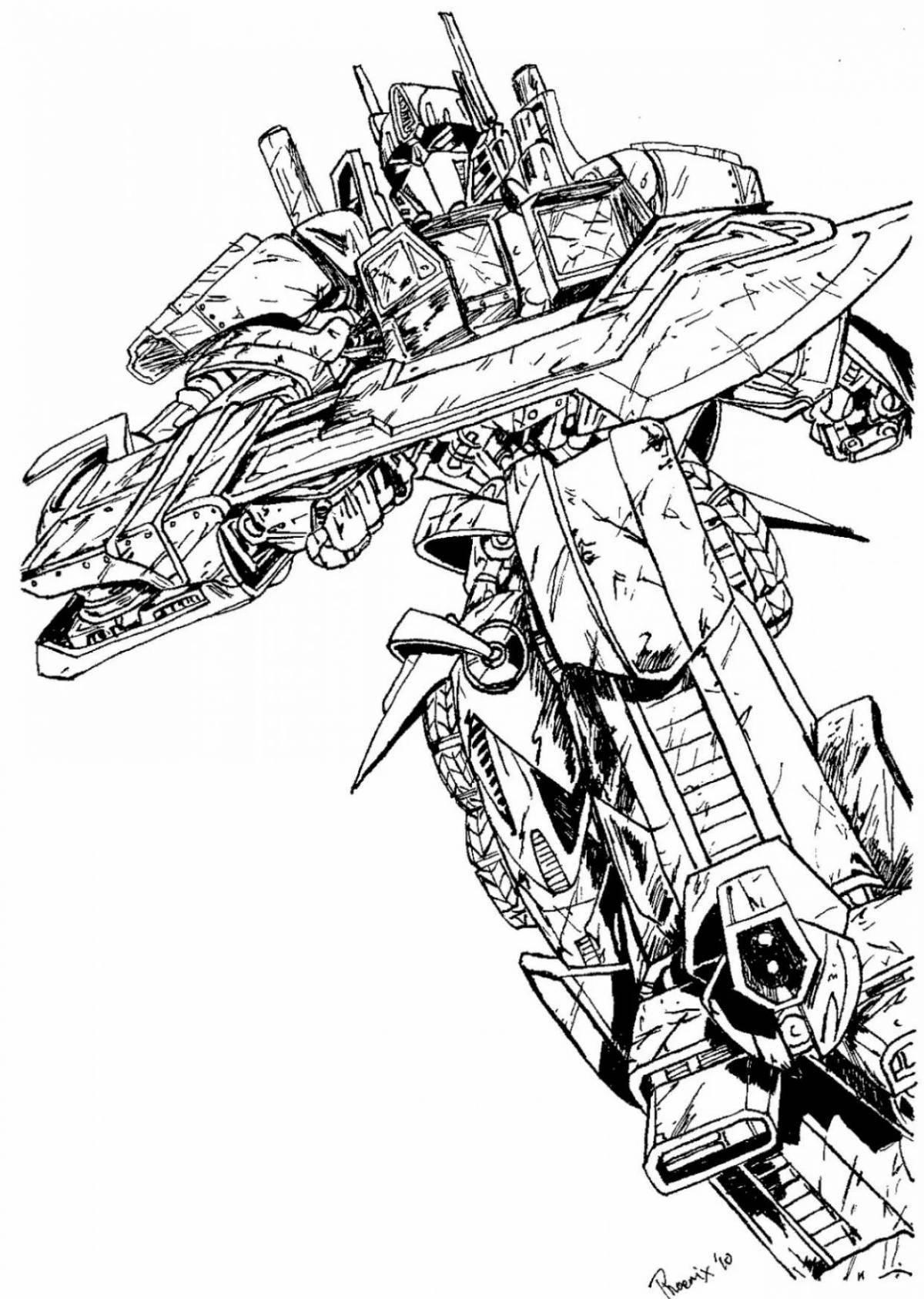 Colorfully detailed transformers prime coloring page