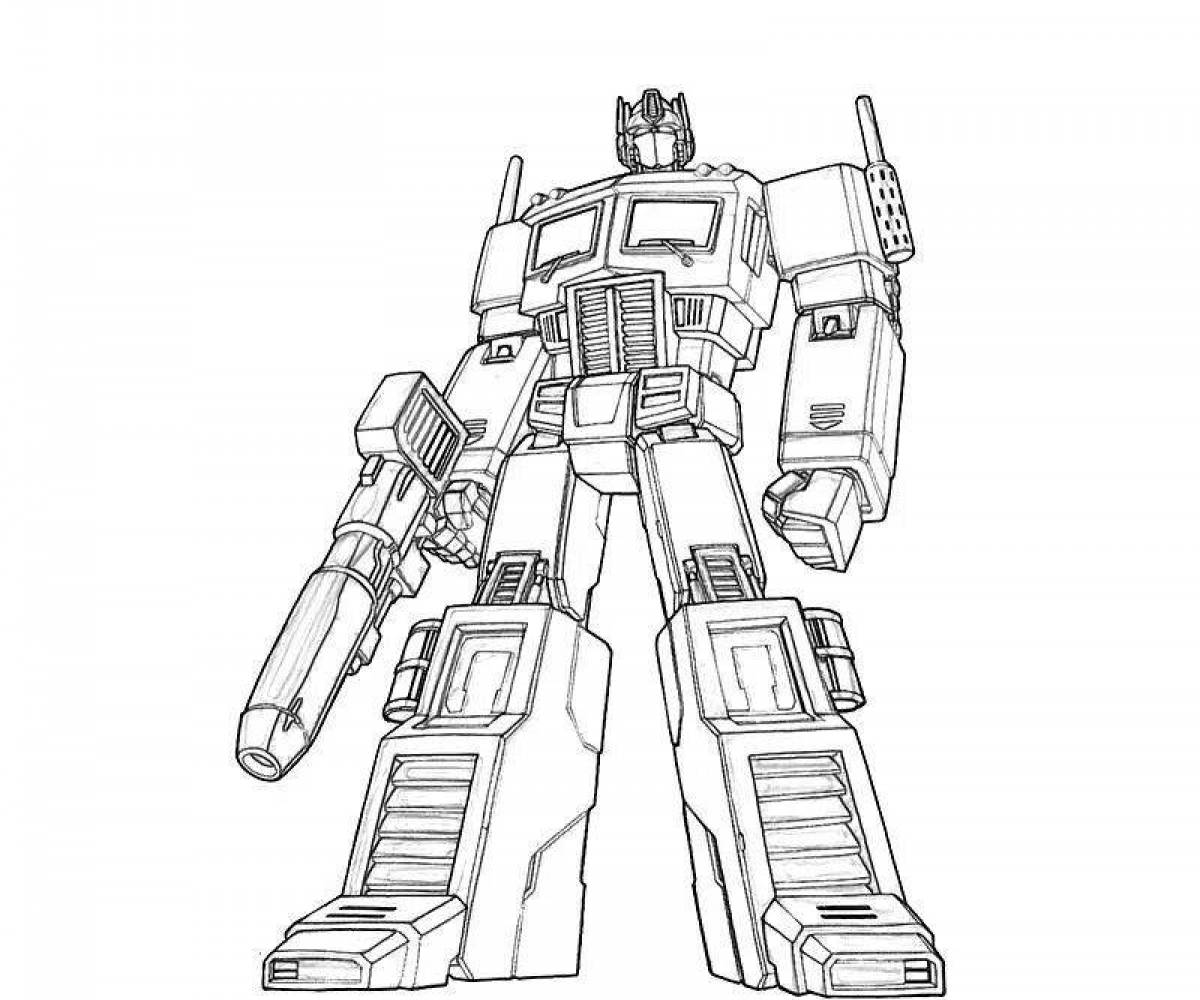 Colorfully decorated transformers prime coloring page