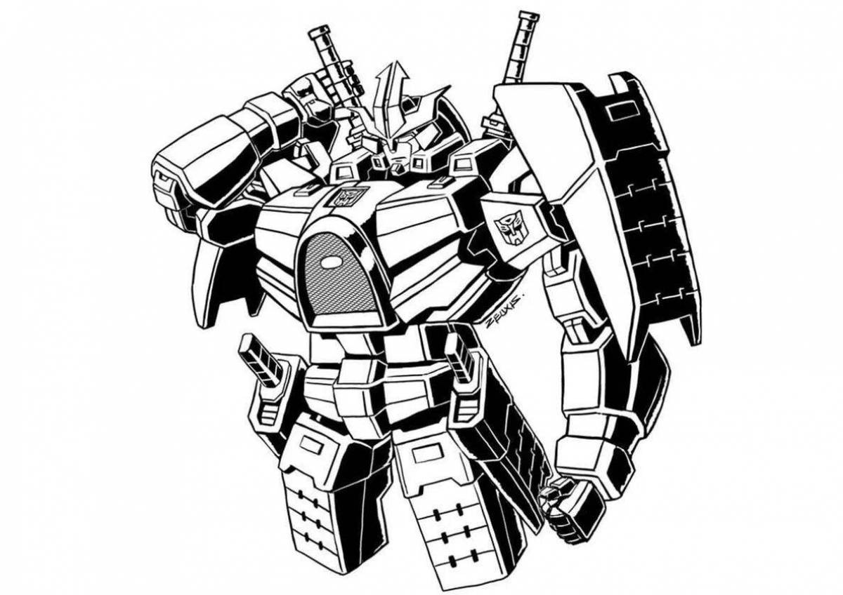 Colorfully engraved transformers prime coloring page