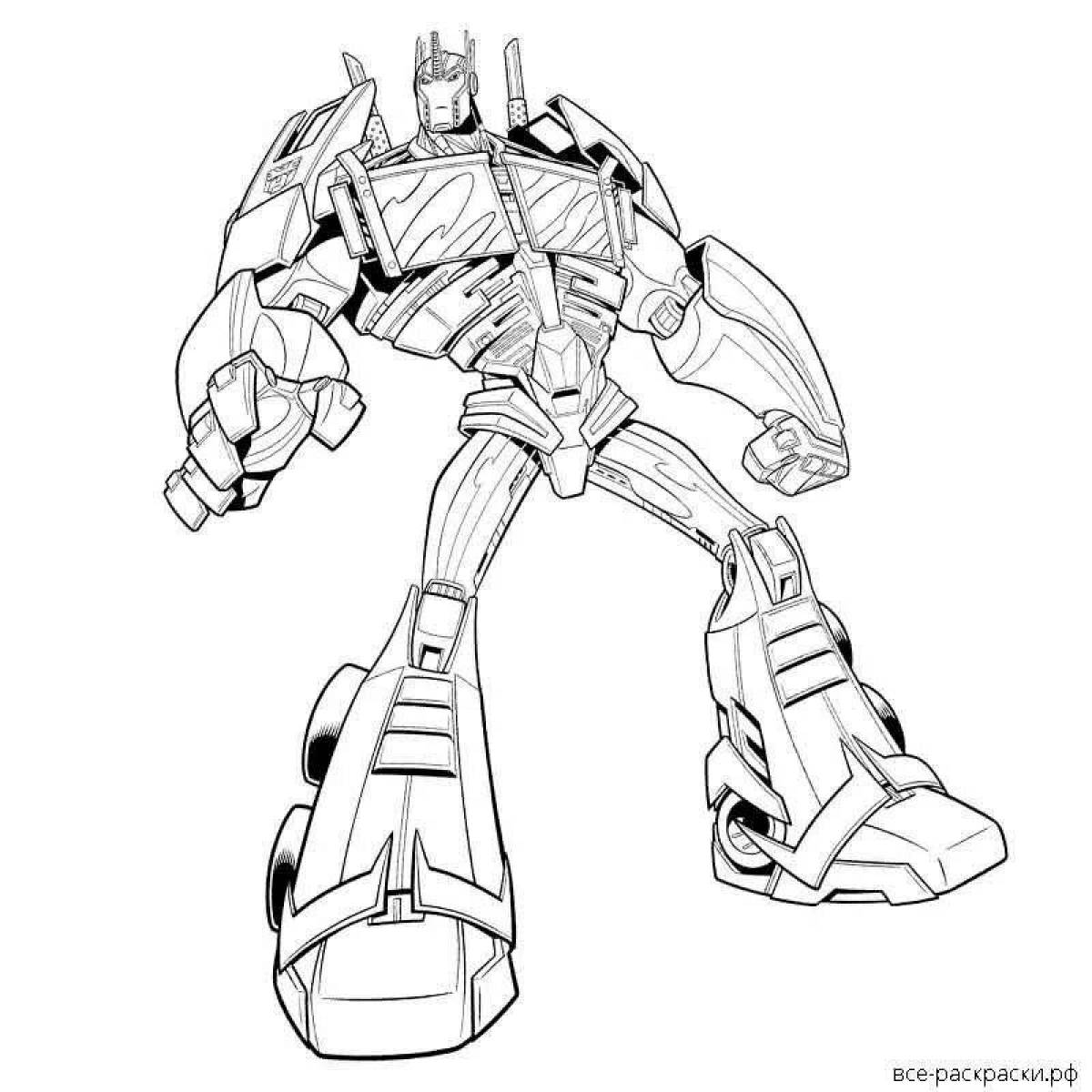 Colorful cut out transformers prime coloring page