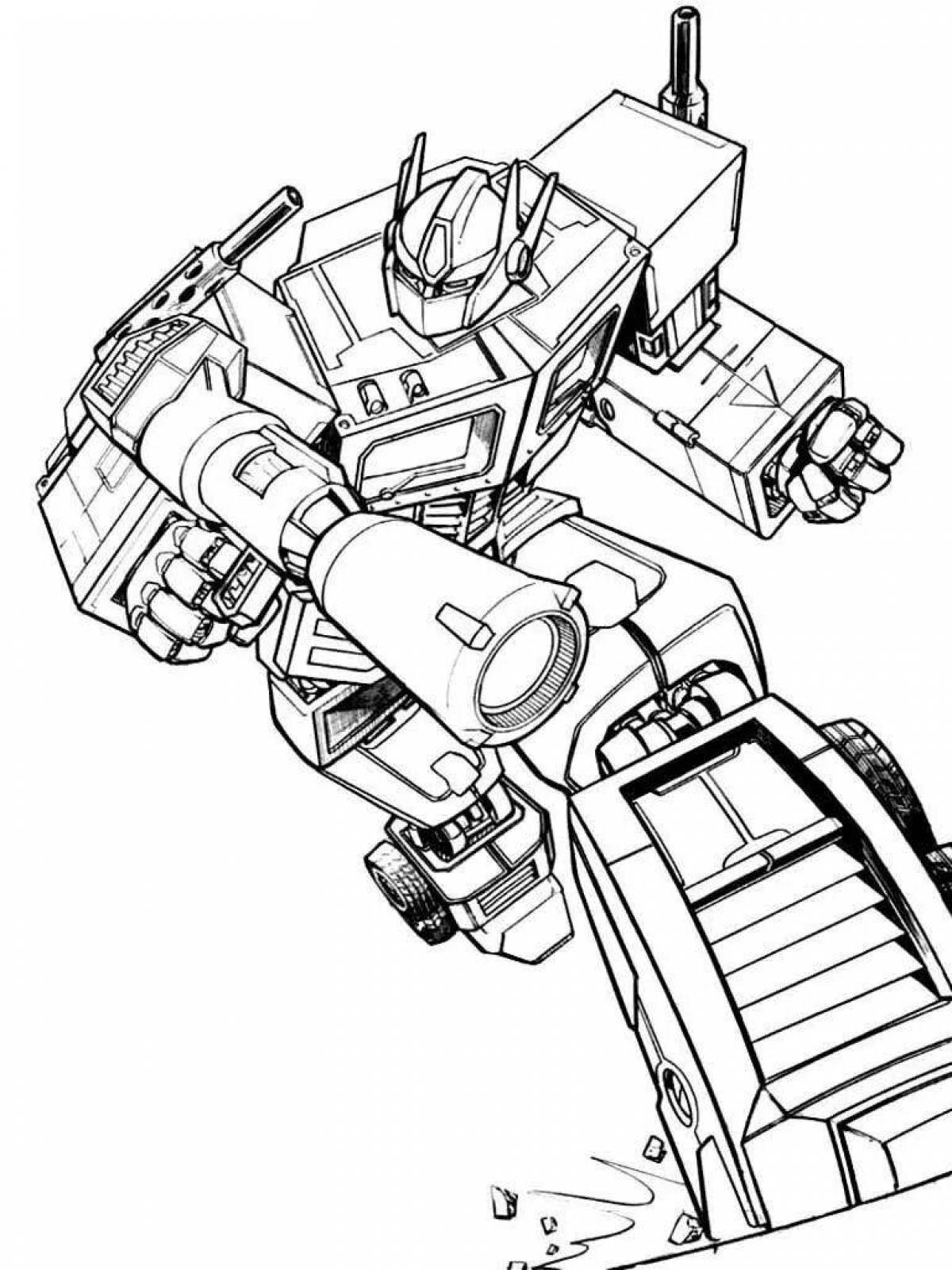 Colorfully illuminated transformers prime coloring page