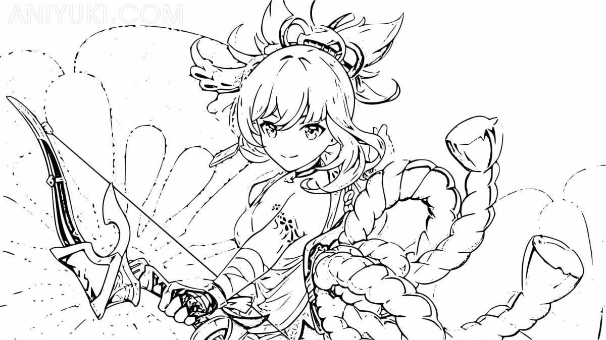 Awesome diona genshin coloring page