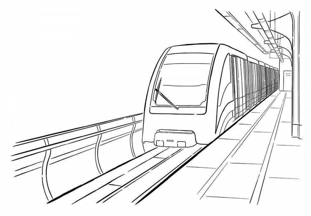 Увлекательная раскраска поезда метро
