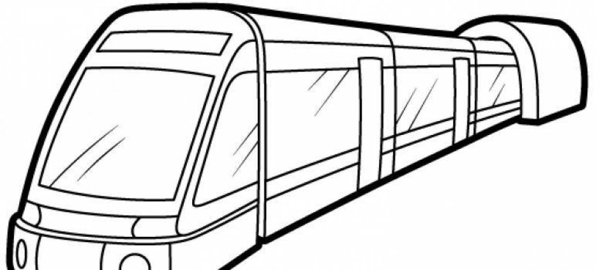 Заманчивая страница раскраски поезда метро