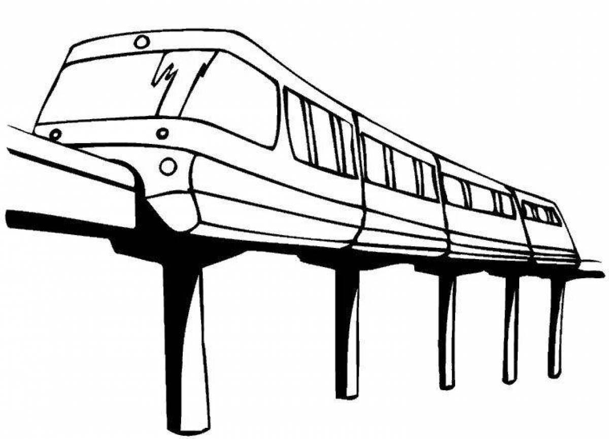 Анимированная страница раскраски поезда метро