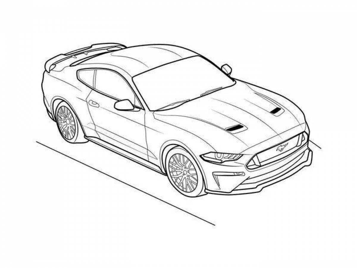 Coloring page dazzling mustang car