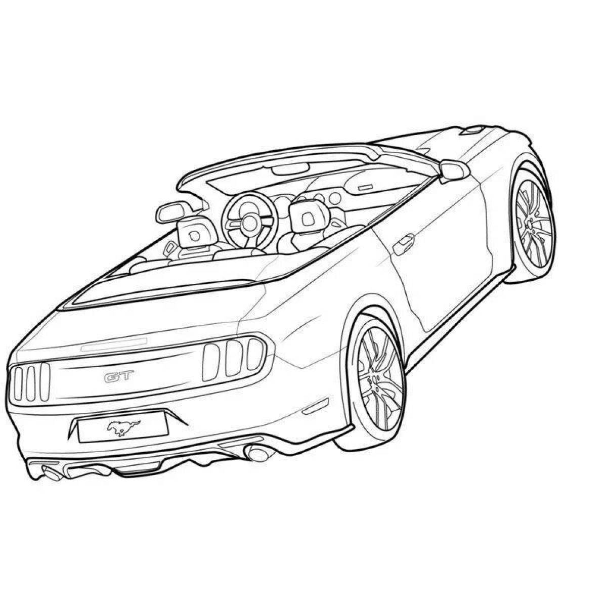 Coloring page gorgeous mustang car