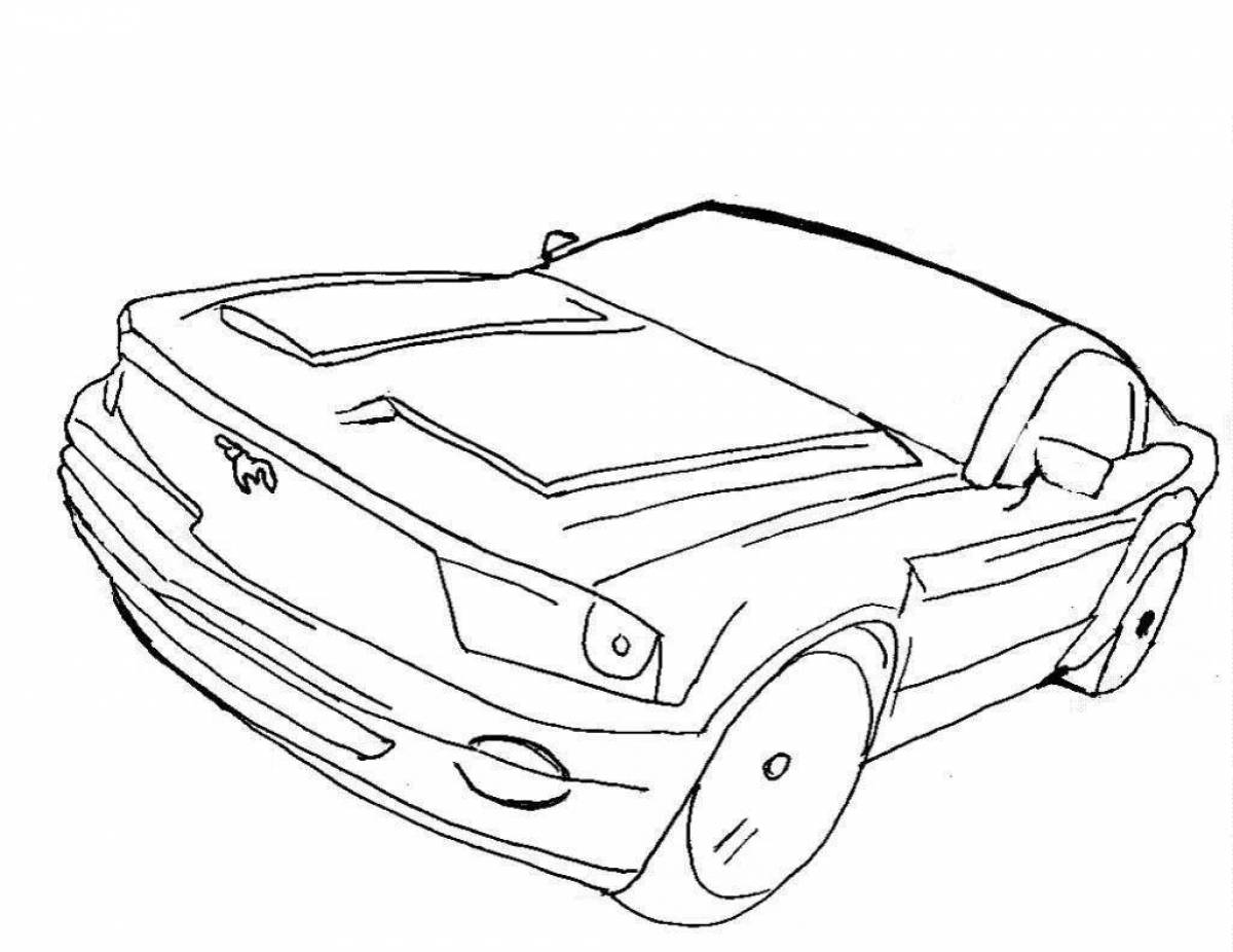 Coloring page luxury car mustang