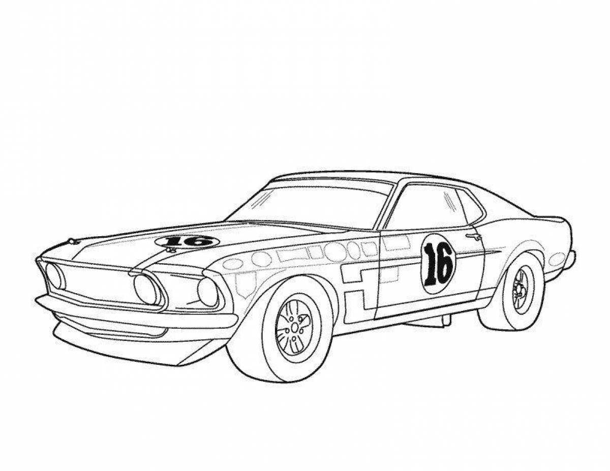 Colouring page delightful mustang car