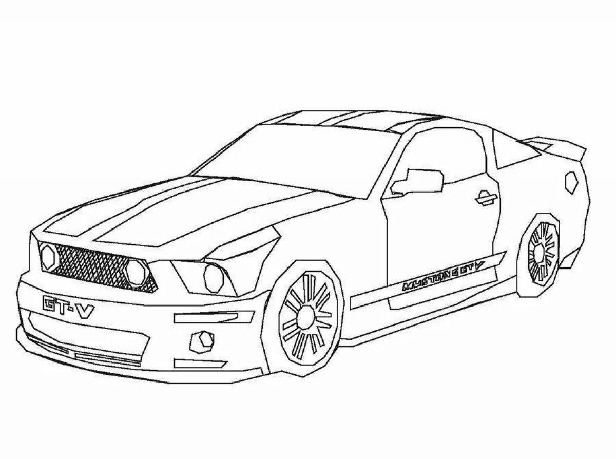 Coloring page happy mustang