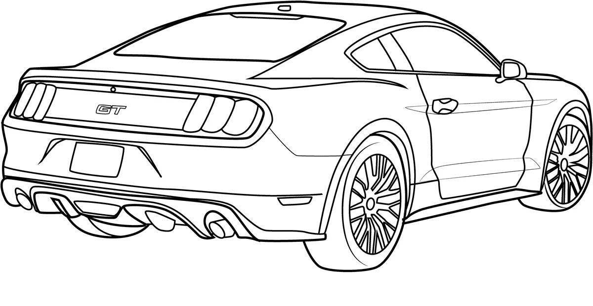 Coloring book exciting mustang