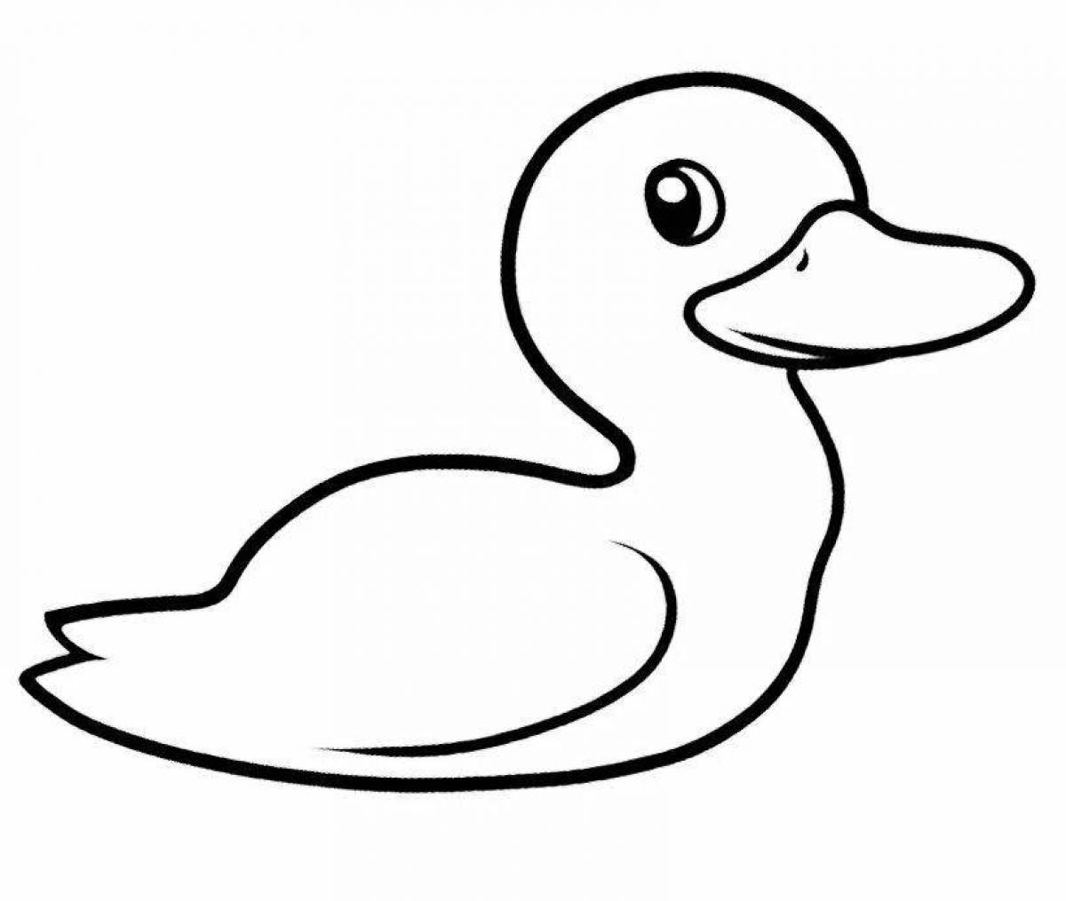 Colorful duck coloring page for kids