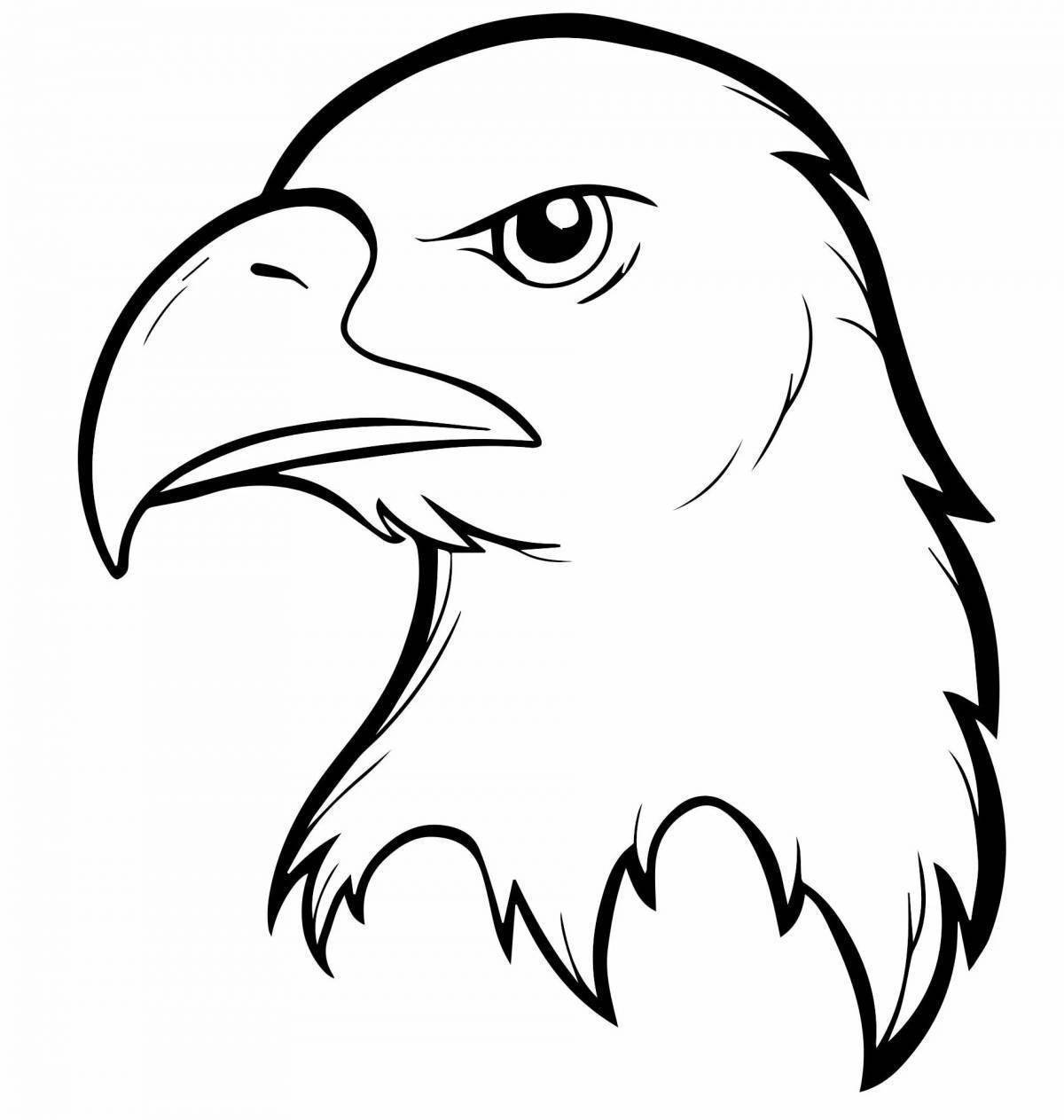 High eagle coloring page for kids