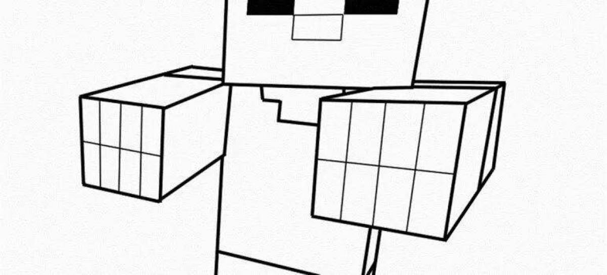 Minecraft zombie fun coloring page