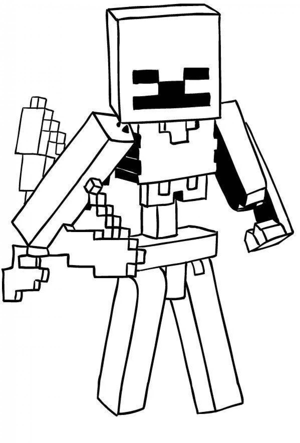 Bold coloring minecraft zombies