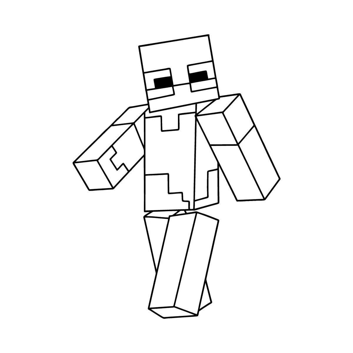Amazing minecraft zombies coloring page