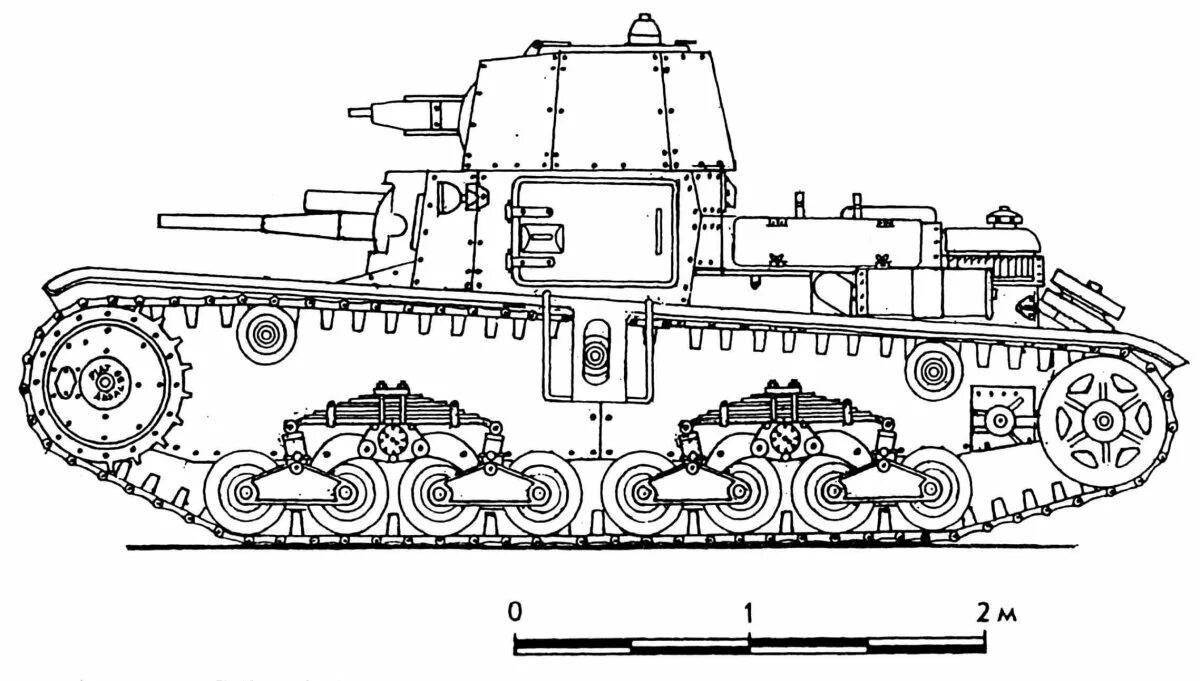 Coloring bright tank kv-6