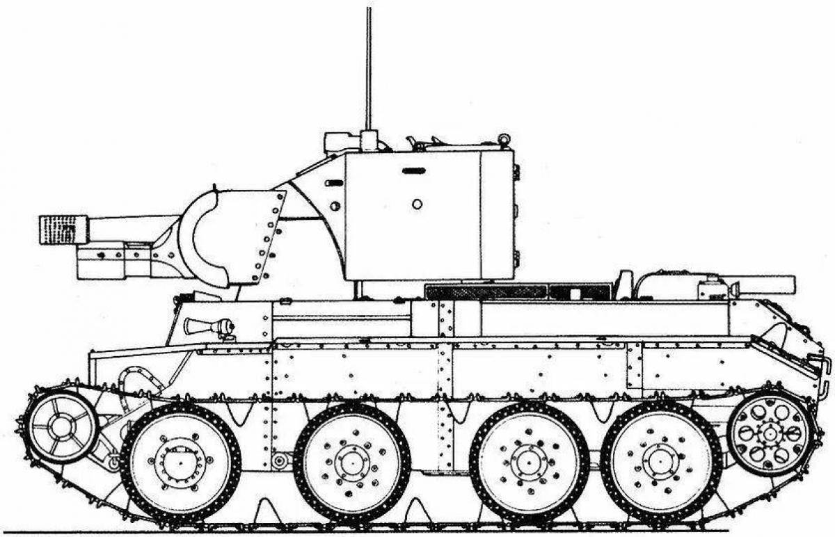 Attractive kv-6 tank coloring page
