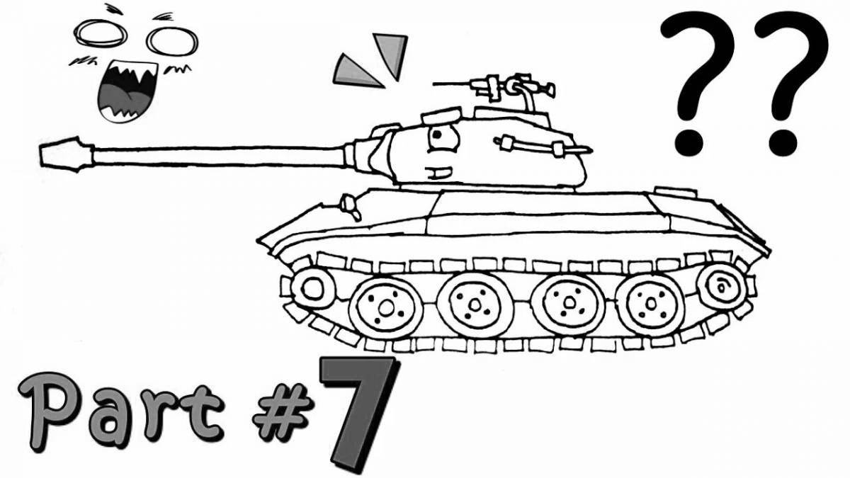 Coloring page charming tank kv-6