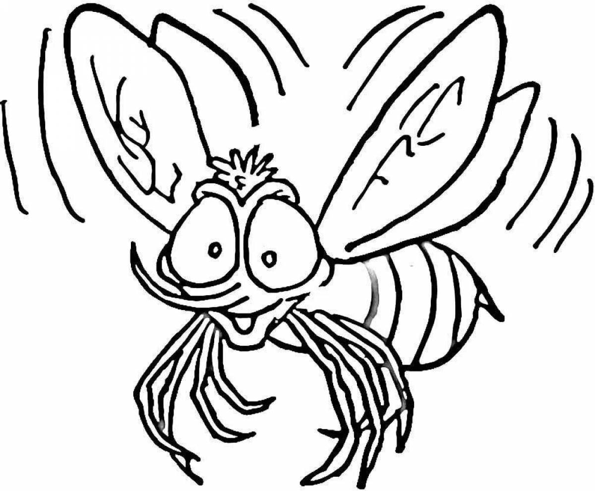 Adorable fly coloring book for kids