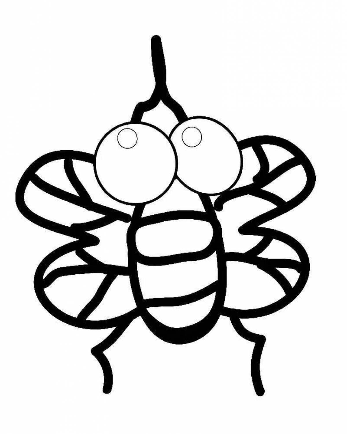 Adorable fly coloring page for kids