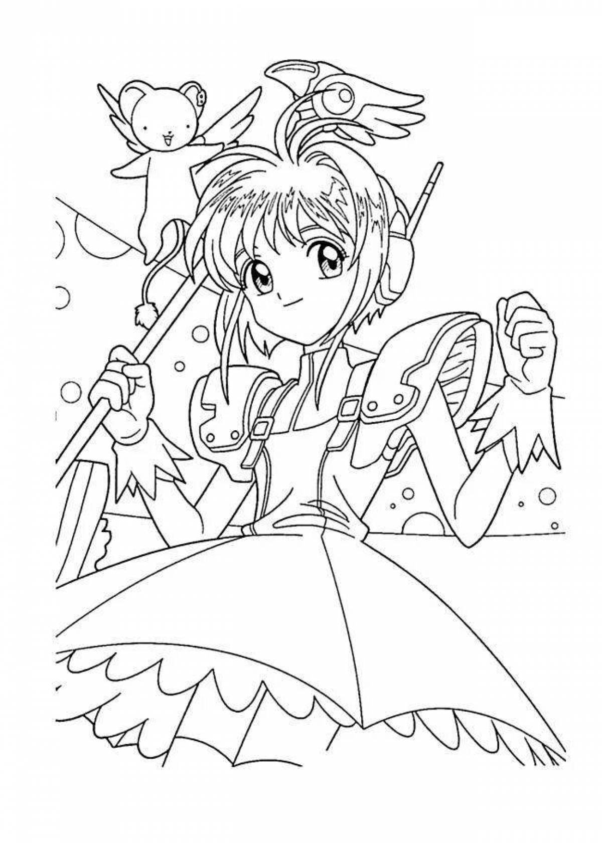 Exotic anime Christmas coloring book
